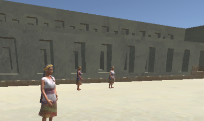 Acllas en la explanada del Acllawasi