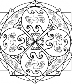 Mandala con motivos Pachacamac